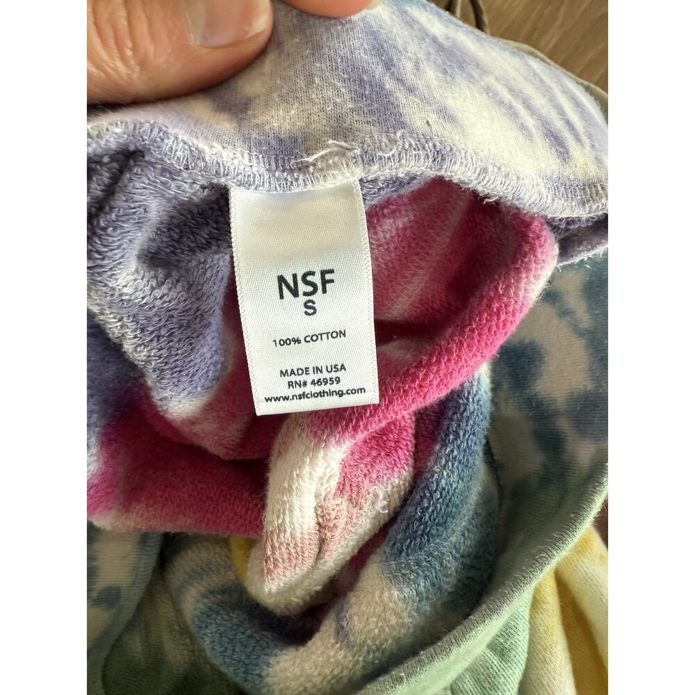 NSF Shorts Womens Small S Multicolor Tie Dye Sweat Lounge Summer Pink Casual - Picture 5 of 5